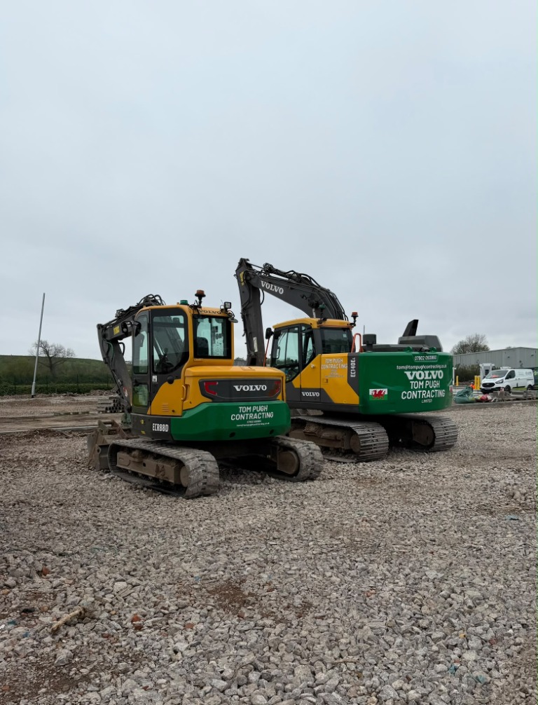 Two Volvo tracked excavators
